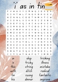 Spelling 'i' as in tin Word Search