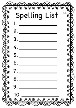 spelling list template by little learners teachers pay teachers