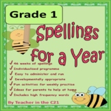 Distance Learning Grade 1 - Spellings for a Year {Spelling