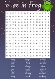 Spelling 'o' as in frog Word Search