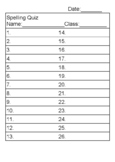 Spelling test/quiz template