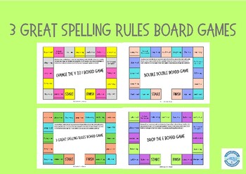 Preview of Spelling with Suffixes Board Games (Doubling Rule, Drop the E, and Change the Y)