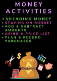 Spending Money Activities (Add/Subtract Money, Using a Pri