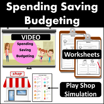 Preview of Spending Saving Budgeting Lesson Activities 2nd 3rd 4th Grade video play store