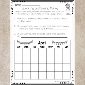 Spending and Saving Money assessment and task cards by Create Your Own