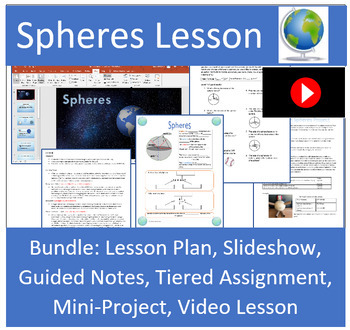 Preview of Spheres Bundle with Video: Vocabulary, Surface Area, and Volume