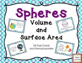 Spheres- Volume and Surface Area- 24 Task Cards