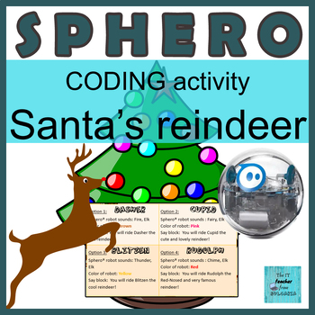 Preview of Sphero® Christmas activity and game Santas reindeer random numbers variables
