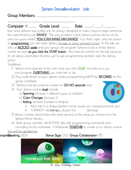 Preview of Sphero Dance Revolution Lab! (Individual or Lesson Companion Lab Sheet)