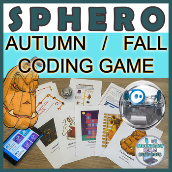Preview of Sphero® robot BEGINNER Autumn and Fall themed coding activity and game
