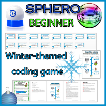 Preview of Sphero® robot BEGINNER Winter themed coding game activity