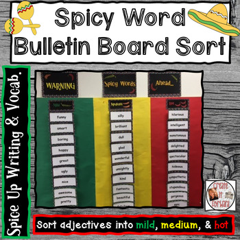 Preview of Using Adjectives-Spicy Word Sort Bulletin Board
