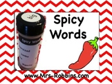 Spicy Words for Writing with Spice Containers