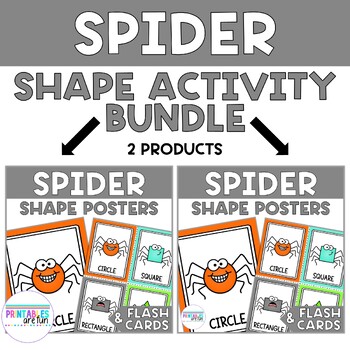 Preview of Spider 2D Shape Activity Bundle | Preschool Math Activity