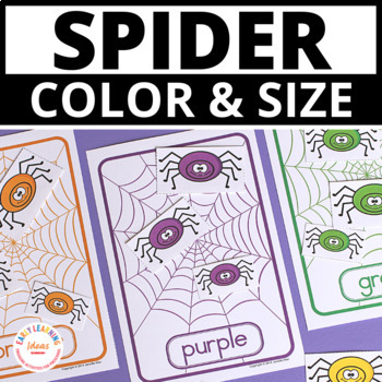Preview of Spider Activities | Halloween Color & Size Sorting Spiders for Preschool & Prek