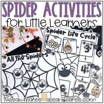 Preview of Spider Activities for Little Learners - Preschool Halloween Activities