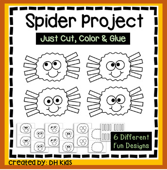 Spider Art Project - October Art, Fall Bulletin Board, Cut & Color ...