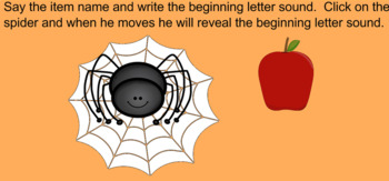 Preview of Spider Beginning Sounds Smartboard