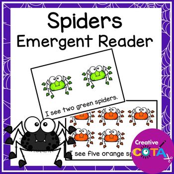 Preview of Spider Book Numbers and Colors Kindergarten Emergent Reader