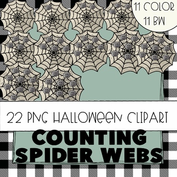 Preview of Spider Counting Clipart | Halloween Counting Clipart, Spiderweb Counting Clipart