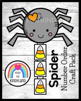 Preview of Spider Craft, Number Order / Counting Math Activity for Fall, Halloween