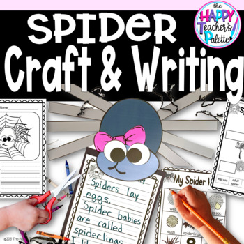 Preview of Spider Craft Writing Center and Anchor Chart Activity