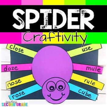Preview of Spider Craftivity Use for Nouns, Math Facts, Long and Short Vowels Activity Fun