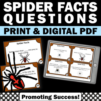 Preview of All About Spiders Research Project Questions Halloween Science Centers Arachnids