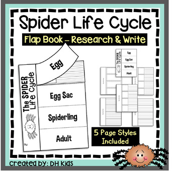 Preview of Spider Flap Book, Science Flip Book Research Project, Fall Writing Activity