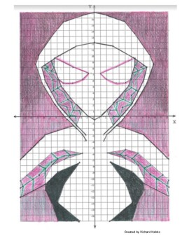 Preview of Spider-Gwen (Ghost-Spider) Coordinate Graphing Activity