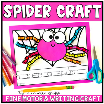 Preview of Spider Halloween Craft Bulletin Board Activities Activity Center Writing
