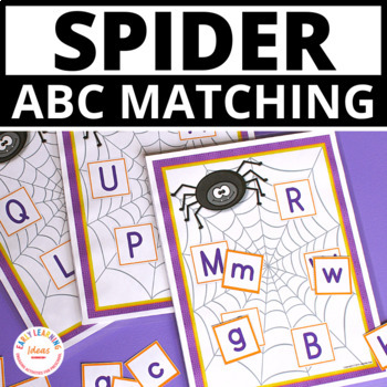 Preview of Spider & Halloween ABC Activity Alphabet Uppercase & Lowercase Letters Matching