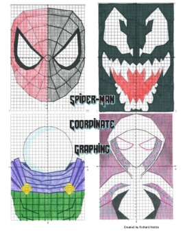 Preview of Spider-Man Coordinate Graphing Pack