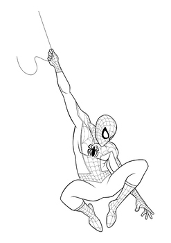 Spider-Man Coloring Book Printable - Spider-Man catching a bankrobber