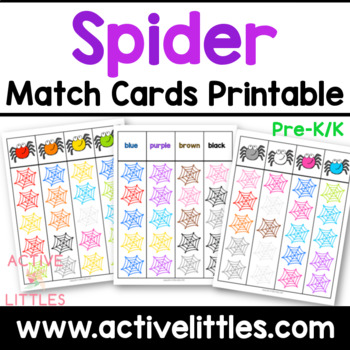 Preview of Spider Matching Cards Printable Preschool Toddler