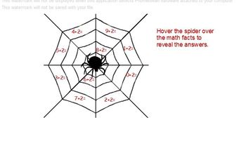 Preview of Spider Math Addition facts flipchart for Activboard