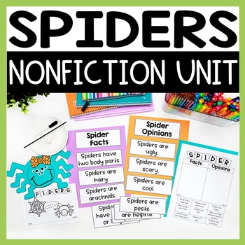 Preview of All About Spiders Nonfiction Unit with Literacy, Math, Science and Crafts