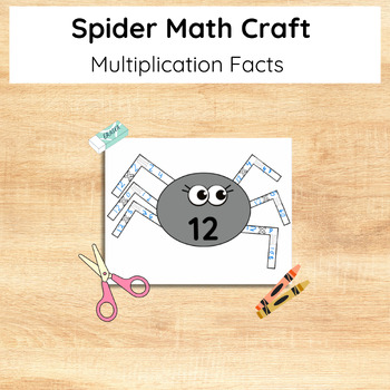 Preview of Spider Multiplication Math Facts Craft | Halloween
