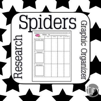 Spider PebbleGo Graphic Organizer