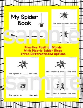 Preview of Spider Position Word Book- 3 levels- DIFFERENTIATED