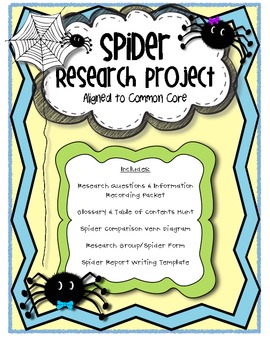 Preview of Spider Research Project (Common Core Aligned)