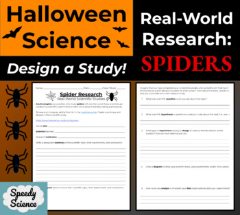 Preview of Spider Research Real Scientific Studies Halloween