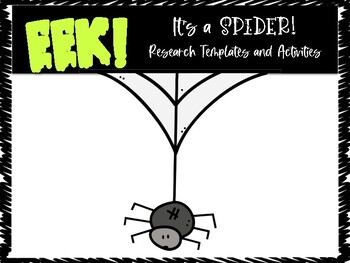 Preview of Spider Research Template, Writing, and Activities