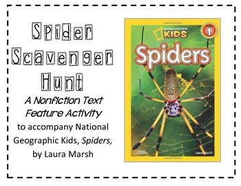 Preview of Spider Scavenger Hunt, a Non-Fiction Text Feature Activity