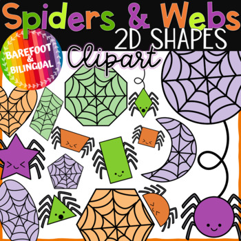 Preview of Spiders & Spiderweb Clipart | Halloween Shapes