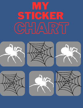 Preview of Spider Sticker Chart