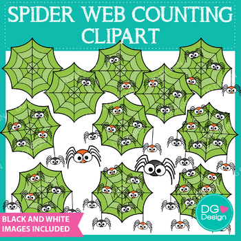 Preview of Spider Web Counting Clipart