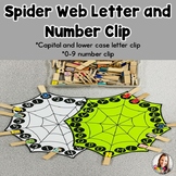 Spider Web Letter and Number Clip-Halloween-Fine Motor