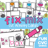 cvc Word Cards - Fix the Mix Write n Wipe Cards - Literacy Center