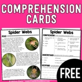 Spider Webs - Reading Comprehension Card - FREE